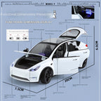 XHD 1:24 Scale Die-Cast Alloy Model Toy Compatible with Tesla Model Y - Opening Doors, Sound & Light, Pull-Back Function, Shock Absorption, Steering & Horn - Electric SUV Collection