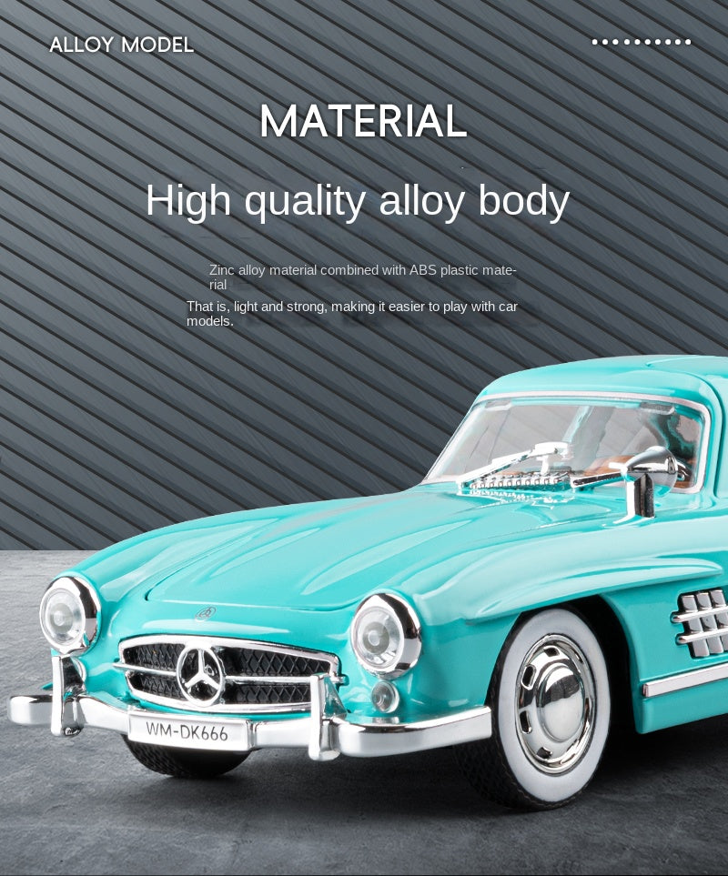 Jiaye 1:22 Die-Cast Alloy Model - Compatible with Mercedes-Benz 300SL Gullwing - Classic Automotive Icon with Opening Doors, Sound & Light, Pull-Back Action & Shock Absorption