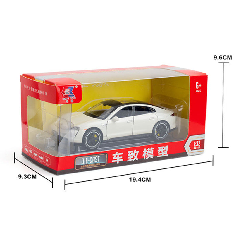 Chezhi 1:32 Scale Die-Cast Alloy Model Toy Compatible with Porsche Taycan - Opening Doors, Sound & Light, Pull-Back Function - Electric Sports Car Collection