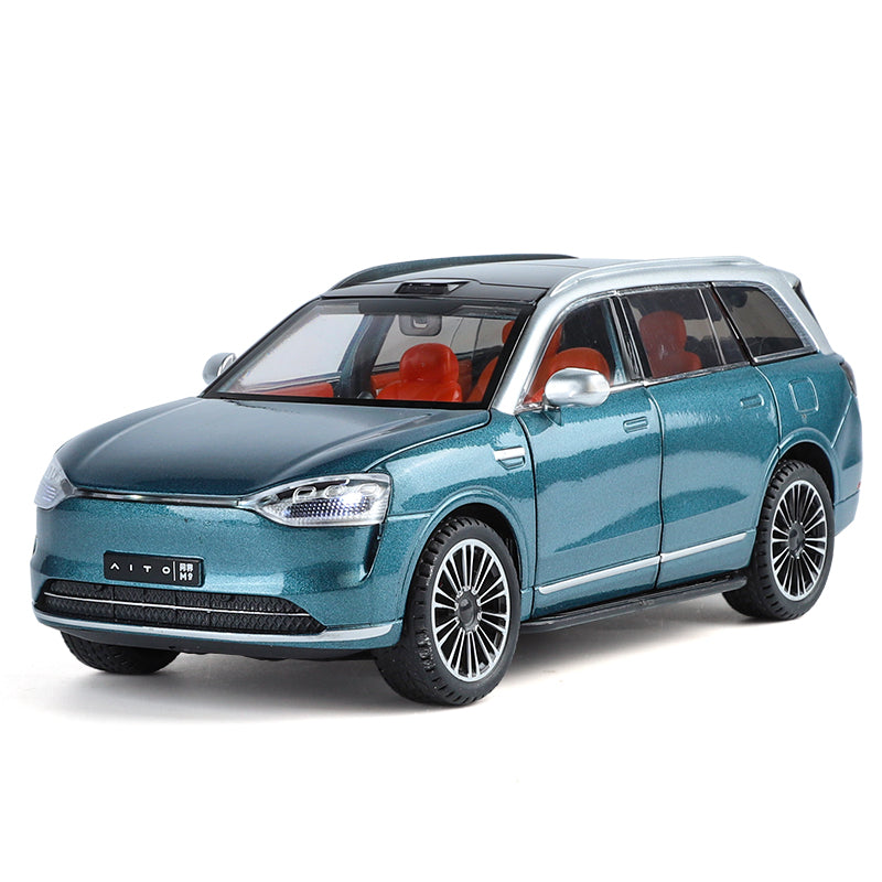 ZGTX 1:24 Die-Cast Alloy Model - Compatible with AITO M9 - Flagship Smart SUV with Opening Doors, Sound & Light, Pull-Back Action, Shock Absorption, Steering, Horn & Foldable Mirrors