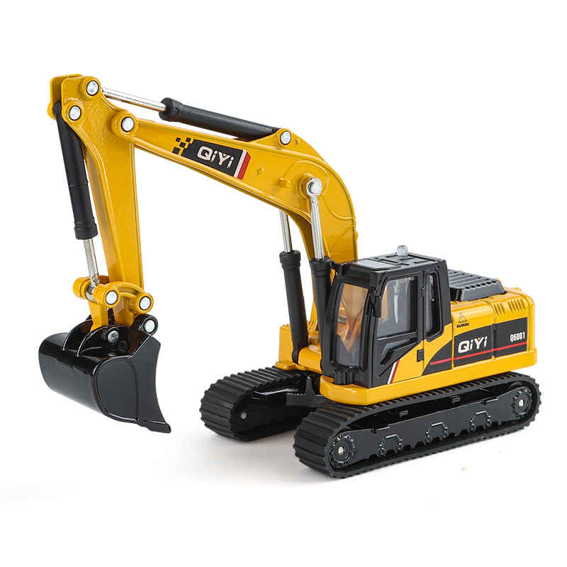 Qiyi 1:60 Scale Die-Cast Alloy Engineering Vehicle Model  - Excavator / Breaker / Log Grapple with Sound & Light - Construction Machinery Collection