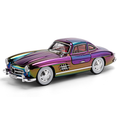Chezhi 1:24 Chrome Edition Die-Cast Alloy Model - Compatible with Mercedes-Benz 300SL Gullwing - Classic Icon with Opening Doors, Sound & Light, Pull-Back Action, Shock Absorption & Interactive Steering Wheel