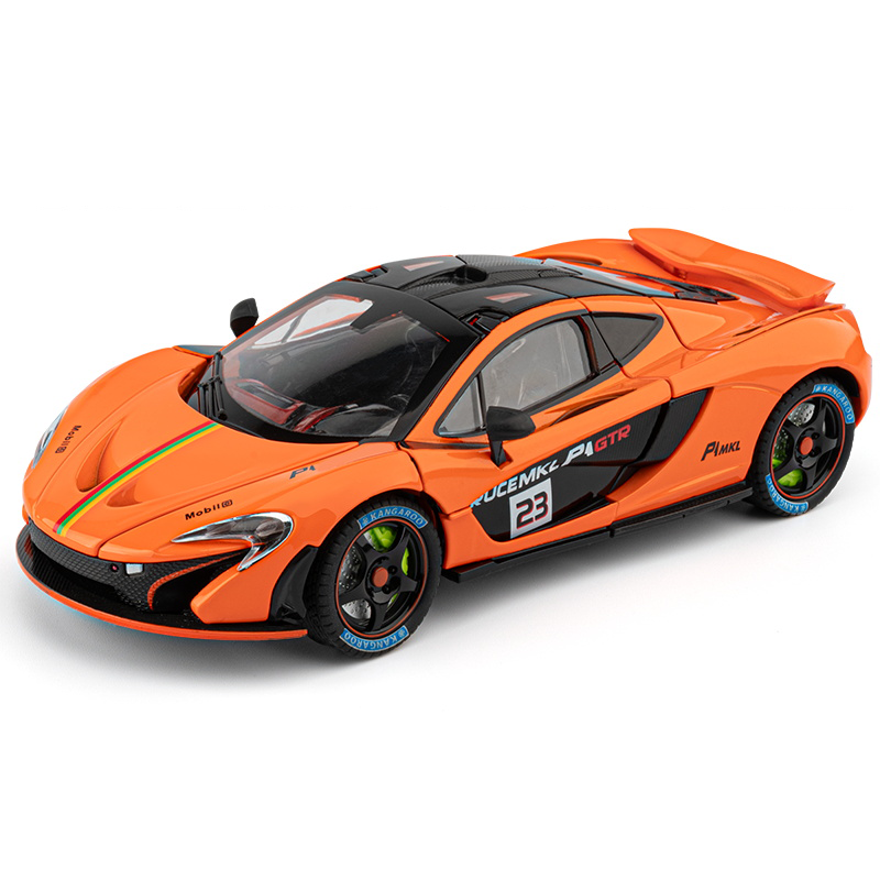 Chezhi 1:24 Track Edition Die-Cast Alloy Model - Compatible with McLaren P1 Hypercar - Feature-Packed with Opening Doors, Realistic Sound & Light, Pull-Back Action, Shock Absorption, Steering, Horn & Adjustable Rear Wing