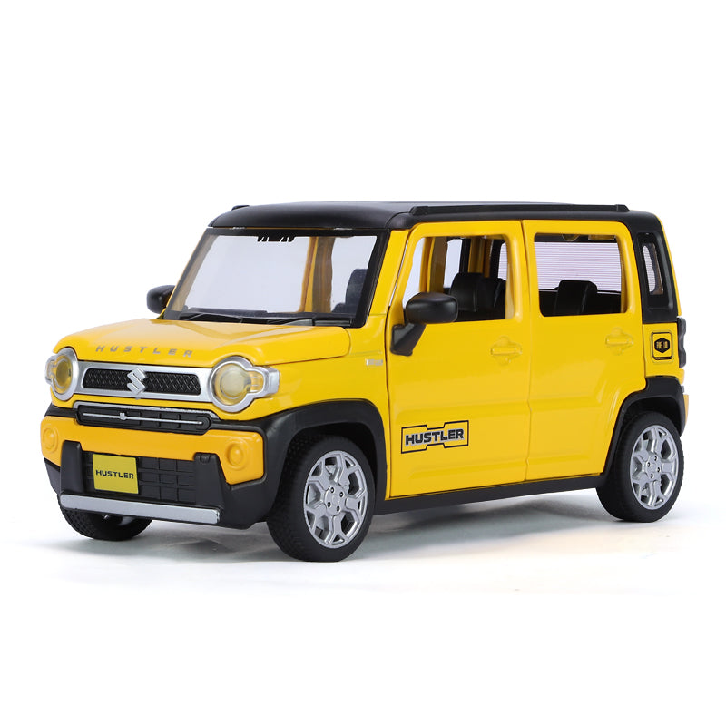 Qiyi 1:22 Scale Licensed Suzuki Hustler Die-Cast Alloy Model Toy - Opening Doors, Sound & Light, Pull-Back Function & Horn - Official Kei Car Collection