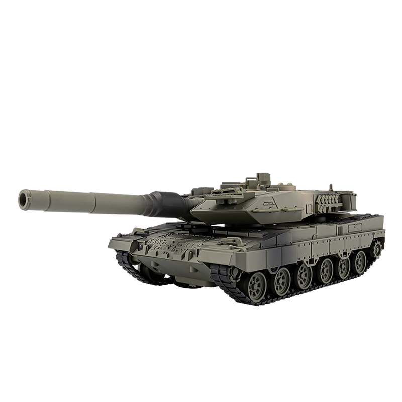 Chezhi Die-Cast Alloy Model - Compatible with Leopard 2 Main Battle Tank - Military Edition with Smoke/Missile Ejection, Action Figures, Opening Hatches, Sound & Light, Pull-Back Action & Shock Absorption