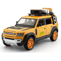 Beleying 1:24 Die-Cast Alloy Model - Compatible with Land Rover Defender - Gulf Oil / Camel Trophy Limited Edition with Roof Rack, Opening Doors, Sound & Light, Pull-Back Action & Shock Absorption