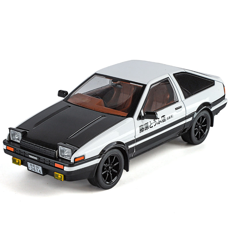 OK 1:18 Die-Cast Alloy Model - Compatible with Toyota Sprinter Trueno AE86 - Initial D Icon with Tofu Model, Pop-Up Headlights, Opening Doors, Sound & Light, Shock Absorption, Interactive Steering Wheel, Adjustable Seats & Foldable Mirrors
