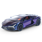 Jinchejiang 1:32 Scale Die-Cast Alloy Model Toy Compatible with Lamborghini Aventador - Opening Doors, Sound & Light, Pull-Back Function, Shock Absorption & Adjustable Rear Wing - Supercar Collection