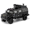Chezhi 1:24 Licensed “Sabertooth” Armored Riot Control Vehicle Die-Cast Alloy Model - Official Police Tactical Vehicle with Extendable Winch, Foldable Running Board, Opening Doors, Sound & Light, Pull-Back Action, Shock Absorption & Steering