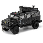 Chezhi 1:24 Licensed “Sabertooth” Armored Riot Control Vehicle Die-Cast Alloy Model - Official Police Tactical Vehicle with Extendable Winch, Foldable Running Board, Opening Doors, Sound & Light, Pull-Back Action, Shock Absorption & Steering