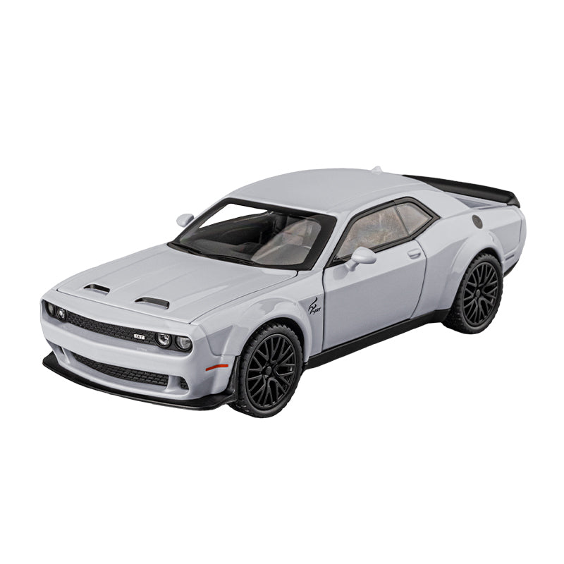 Jiaye 1:32 Scale Die-Cast Alloy Model Toy Compatible with Dodge Challenger SRT Hellcat - Opening Doors, Sound & Light, Pull-Back Function - Muscle Car Collection