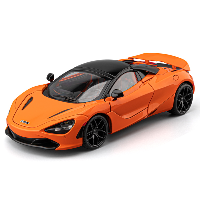 Chezhi 1:18 Die-Cast Alloy Model - Compatible with McLaren 720S Supercar - Masterpiece Edition with Retractable Roof, Adjustable Rear Wing, Opening Doors, Realistic Sound & Light, Pull-Back Action,  and Horn Sound
