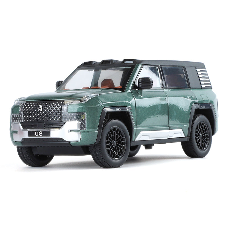 ZGTX 1:24 Die-Cast Alloy Model - Compatible with Yangwang U8 - Luxury Off-Road SUV with Opening Doors, Sound & Light, Pull-Back Action, Shock Absorption, Steering, Horn & Foldable Mirrors