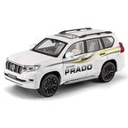 Chezhi 1:18 Licensed Toyota Land Cruiser Prado Die-Cast Alloy Model - Official Off-Road SUV with Opening Doors, Sound & Light, Pull-Back Action, Shock Absorption, Interactive Steering Wheel, Foldable Mirrors & Opening Fuel Cap