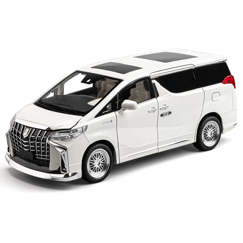Chezhi 1:18 Scale Licensed Toyota Alphard Die-Cast Alloy Model Toy - Power Sliding Doors, Starlight Headliner, Manual Windows, Adjustable Seats & Removable Fuel Cap - Official Luxury MPV Collection