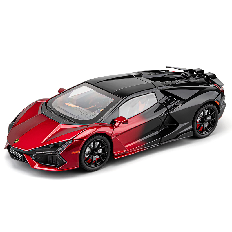 Chezhi 1:24 Die-Cast Alloy Model - Compatible with Lamborghini Revuelto - Flagship Hybrid Hypercar with Opening Doors, Sound & Light, Pull-Back Action, Shock Absorption, Steering, Horn & Adjustable Rear Wing