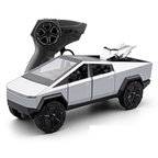 Tesla Cybertruck a control remoto Chezhi, escala 1:24, modelo de aleación fundida a presión, con control remoto, avance/retroceso, dirección y bocina. Colección de camiones eléctricos.