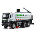 XHD 1:35 Scale City Water Sprinkler Die-Cast Engineering Vehicle Model Toy - Press-to-Spray Water Function, Rotating & Lifting Water Gun, Opening Doors, Sound & Light, Pull-Back Function - Municipal Vehicle Collection