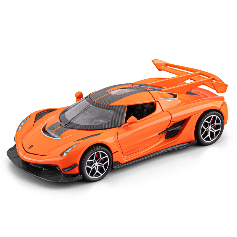 Chezhi 1:32 Scale Die-Cast Alloy Model Toy Compatible with Koenigsegg Jesko - Opening Doors, Sound & Light, Pull-Back Function - Hypercar Collection