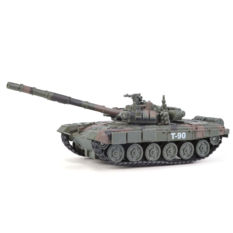 XHD 1:35 Die-Cast Alloy Model - Compatible with Russian T-90 Main Battle Tank - Feature-Packed with Smoke/Spray Effect, Sound & Light, Pull-Back Action & Removable Tracks
