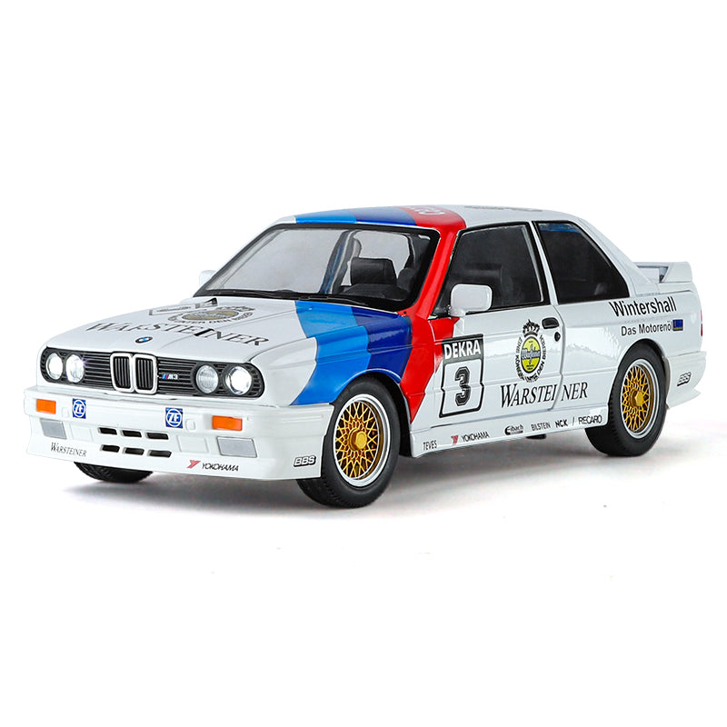 Jin Lifang 1:24 Die-Cast Alloy Model - Compatible with BMW M3 - Racing Livery Edition with Opening Doors, Sound & Light, Pull-Back Action, Shock Absorption & Interactive Steering Wheel