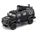 Chezhi 1:24 Scale Licensed Leopard Armored Riot Vehicle Die-Cast Alloy Model Toy - Retractable Winch, Folding Steps, Opening Doors, Sound & Light, Pull-Back Function, Shock Absorption & Steering - Law Enforcement Vehicle Collection