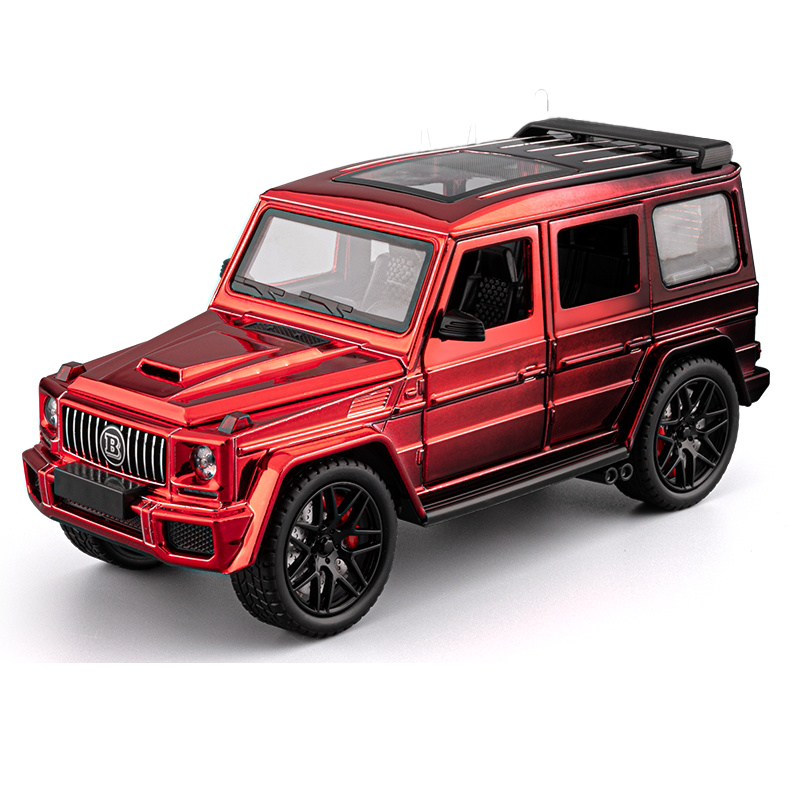 Chezhi 1:24 Chrome Edition Die-Cast Alloy Model - Compatible with Mercedes Brabus G63 - Feature-Packed with Opening Doors, Realistic Sound & Light, Pull-Back Action, Shock Absorption, Steering & Foldable Mirrors