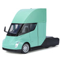 XHD 1:24 Scale Die-Cast Alloy Model Toy Compatible with Tesla Semi Truck - with Mini Charging Station, Opening Doors, Sound & Light, Pull-Back Function, Shock Absorption & Steering - Electric Truck Collection