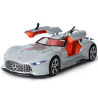 XHD 1:24 Scale Die-Cast Alloy Model Toy Compatible with Mercedes-AMG Vision Gran Turismo - Opening Doors, Sound & Light, Pull-Back Function, Shock Absorption, Steering & Horn - Concept Car Collection
