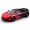Chezhi 1:24 Scale Chrome Edition Die-Cast Alloy Model Toy Compatible with McLaren 720S - Retractable Roof Panel, Opening Doors, Sound & Light, Pull-Back Function, Shock Absorption, Steering & Horn - Supercar Collection
