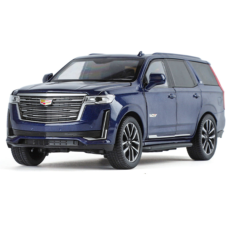 OK 1:24 Die-Cast Alloy Model - Compatible with Cadillac Escalade - Full-Size Luxury SUV with Opening Doors, Sound & Light, Pull-Back Action, Shock Absorption, Steering & Horn