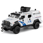 Chezhi 1:32 Licensed “Sabertooth” Armored Riot Control Vehicle Die-Cast Alloy Model - Official Police Tactical Vehicle with Opening Doors, Sound & Light, Pull-Back Action, Shock Absorption & Foldable Running Board