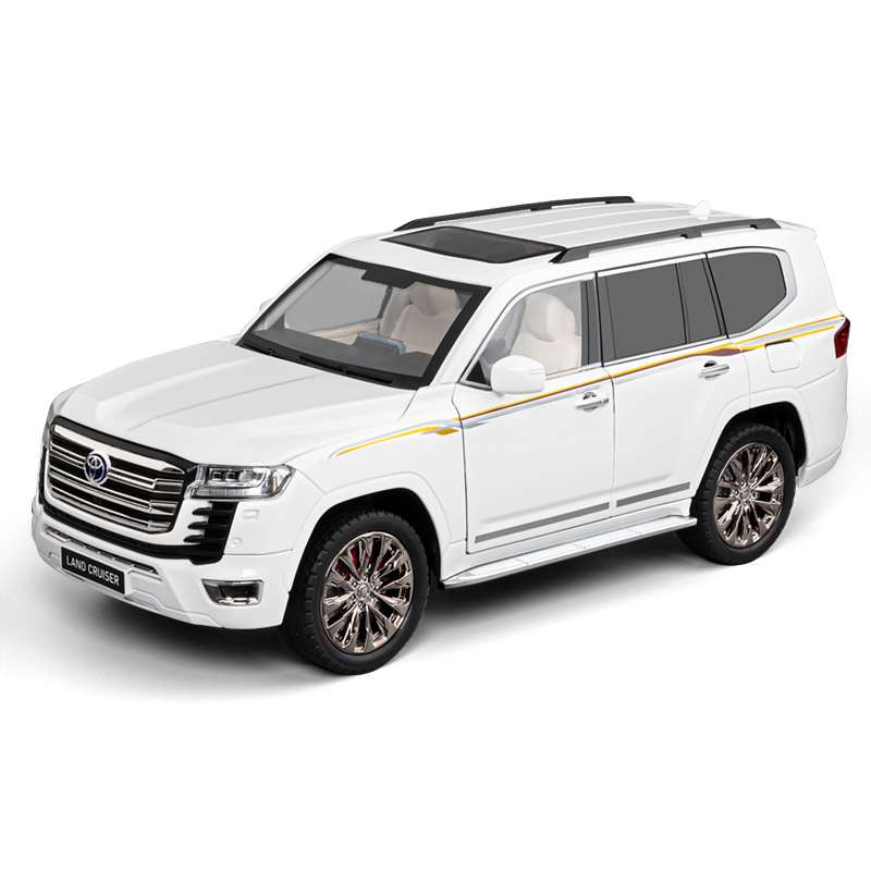 Chezhi 1:18 Licensed Toyota Land Cruiser LC300 Die-Cast Alloy Model - Official Full-Size Off-Road SUV with Opening Doors, Sound & Light, Pull-Back Action, Shock Absorption, Interactive Steering Wheel, Horn, Foldable Mirrors & Opening Fuel Cap