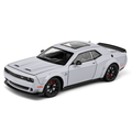 Chezhi 1:24 Scale Die-Cast Alloy Model Toy Compatible with Dodge Challenger Hellcat - Opening Doors, Sound & Light, Pull-Back Function, Shock Absorption, Steering, Horn & Foldable Mirrors - Muscle Car Collection
