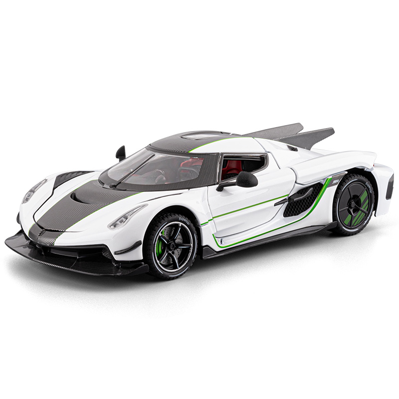 Chezhi 1:24 Die-Cast Alloy Model - Compatible with Koenigsegg Jesko Absolut  - Feature-Packed with Realistic Sound & Light, Pull-Back Action & Shock Absorption - Collector's Edition Hypercar