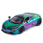Jin Lifang 1:32 Chrome Edition Die-Cast Alloy Model - Compatible with McLaren 720S Supercar - Feature-Packed with Realistic Sound & Light, Pull-Back Action & Adjustable Rear Wing