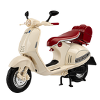 Jiaye 1:12 Die-Cast Alloy Model - Compatible with Vespa 946 - Italian Scooter Icon with Sound & Light, Shock Absorption, Interactive Steering & Opening Top Case