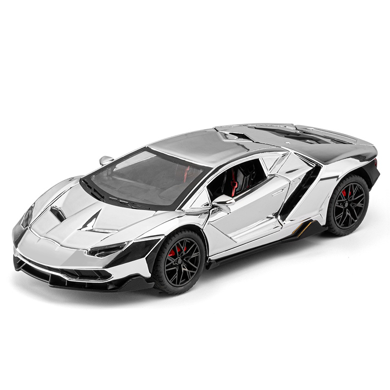 Chezhi 1:24 Die-Cast Alloy Model - Compatible with Lamborghini Aventador SVJ LP770-4 - Ultimate Supercar with Opening Doors, Sound & Light, Pull-Back Action, Shock Absorption & Adjustable Rear Wing