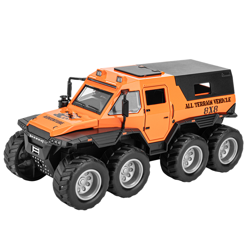 MINIAUTO 1:32 Scale Die-Cast Alloy Model Toy Compatible with Conqueror Shaman 8x8 - Opening Doors, Sound & Light, Pull-Back Function & Shock Absorption - Extreme Off-Road Collection