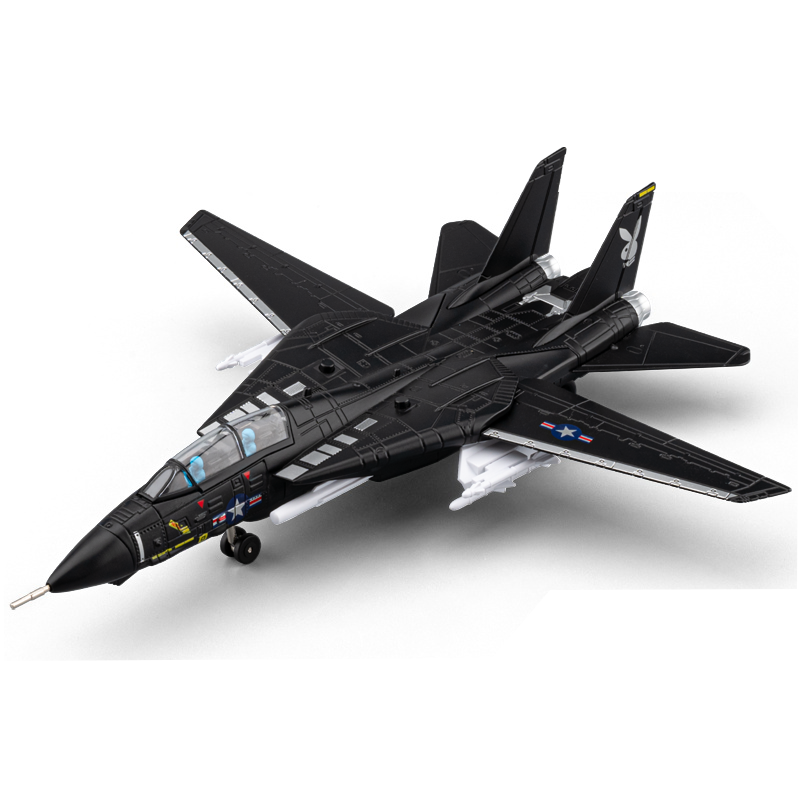 Chezhi F-14 Tomcat Die-Cast Alloy Fighter Model Toy with Display Stand - Ejectable Missiles, Sound & Light, Pull-Back Function - Military Aircraft Collection