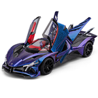 Chezhi 1:18 Die-Cast Alloy Model - Compatible with Apollo Evo Hypercar - Feature-Packed with Opening Doors, Realistic Sound & Light, Pull-Back Action, Shock Absorption & Interactive Steering Wheel with Functional Linkage and Horn Sound