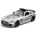 Chezhi 1:24 Die-Cast Alloy Model - Compatible with Mercedes-AMG GT R - Official F1 Safety Car with Opening Doors, Sound & Light, Pull-Back Action, Shock Absorption, Steering & Horn