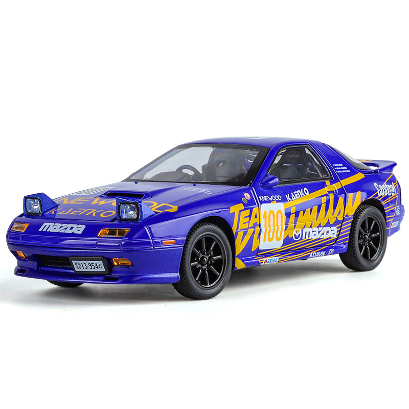 Jin Lifang 1:24 Die-Cast Alloy Model - Compatible with Mazda RX-7 FC - JDM Icon with Pop-Up Headlights, Opening Doors, Sound & Light, Pull-Back Action, Shock Absorption & Interactive Steering
