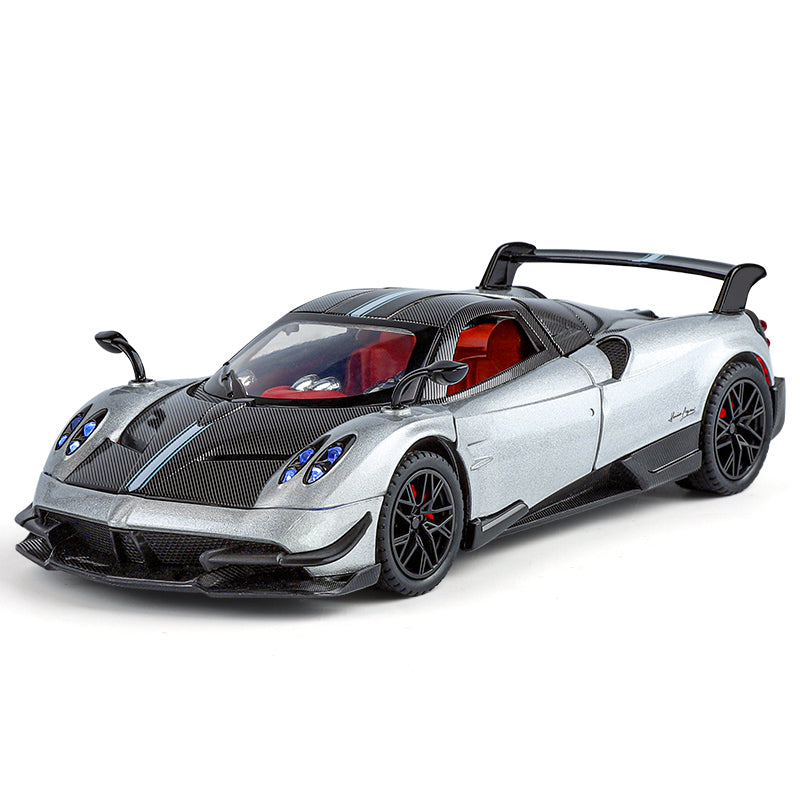 XHD 1:24 Die-Cast Alloy Model - Compatible with Pagani Huayra BC - Ultimate Hypercar with Opening Doors, Sound & Light, Pull-Back Action, Shock Absorption & Steering