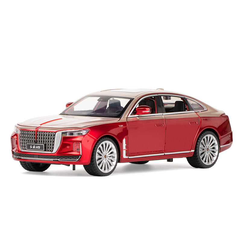 OK 1:24 Die-Cast Alloy Model - Compatible with Hongqi H9 - C+ Luxury Executive Sedan with Opening Doors, Sound & Light, Pull-Back Action, Shock Absorption, Horn & Opening Fuel Cap