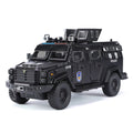 Jinglifang 1:24 Scale Die-Cast Alloy Model Toy Compatible with Leopard Armored Riot Vehicle - Opening Doors, Sound & Light, Pull-Back Function, Shock Absorption & Steering - Law Enforcement Vehicle Collection