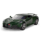 Black Mamba 1:24 Die-Cast Alloy Model - Compatible with Bugatti La Voiture Noire - One-of-One Hypercar with Opening Doors, Sound & Light, Pull-Back Action & Adjustable Rear Wing
