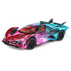 XHD 1:24 Chrome Edition Die-Cast Alloy Model - Compatible with Apollo Evo Hypercar - Feature-Packed with Opening Doors, Realistic Sound & Light, Pull-Back Action & Shock Absorption