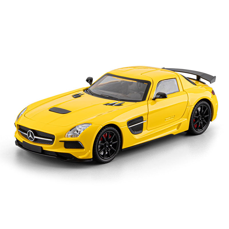 Chezhi 1:24 Die-Cast Alloy Model - Compatible with Mercedes-Benz SLS AMG - Feature-Packed with Opening Doors, Realistic Sound & Light, Pull-Back Action, Shock Absorption & Steering - Collector's Edition