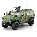 Chezhi 1:20 Armored Military Vehicle Alloy Model - Dongfeng Mengshi Style, with Extendable Winch, Opening Doors, Sound & Light, Pull-Back Action, Shock Absorption & Steering